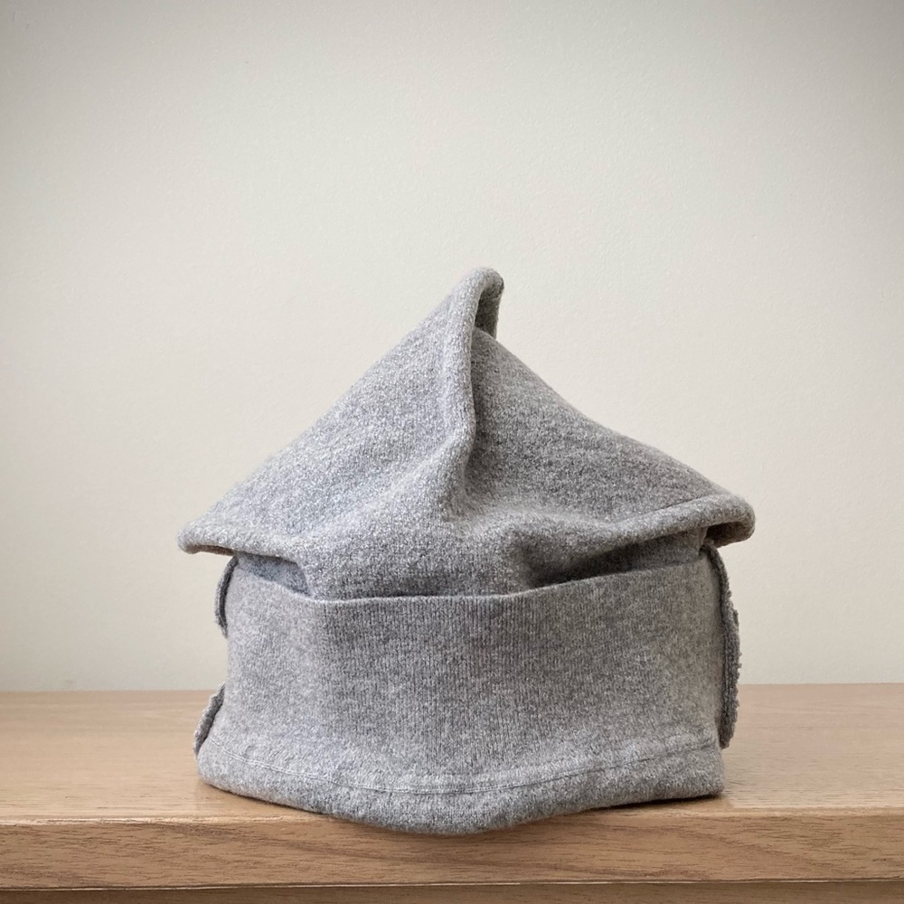 joodito origami crown 100% merino wool sweater hat bucket beanie docker cap gray